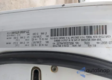 2015 Ram 2500 Tradesman из США, поврежденный, VIN 3C6TR4HT6FG573280